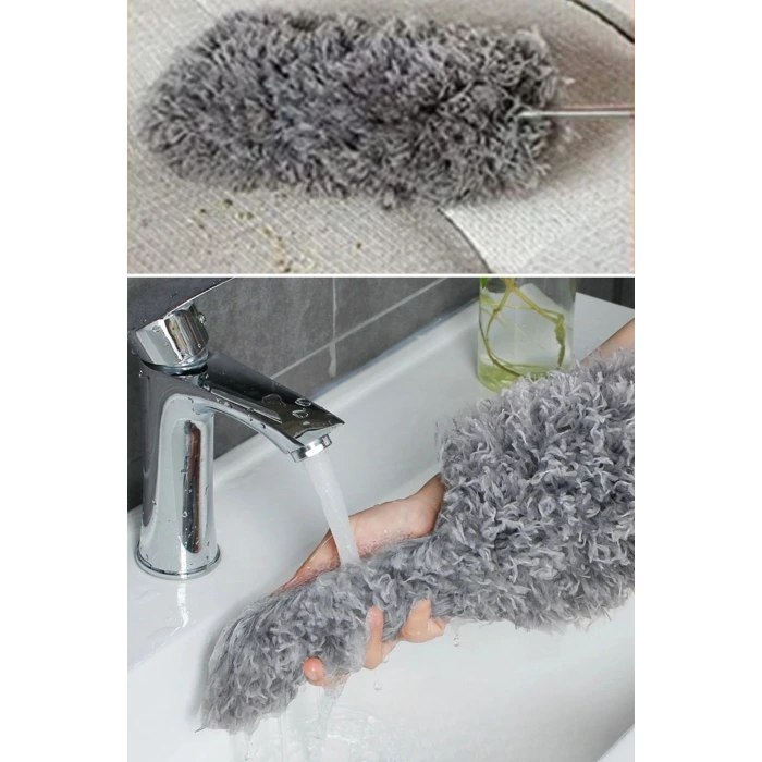 İpek Yıldızı® Teleskopik 3lü Mop Toz Alma Püskülü Çok Fonksiyonlu Temizlik Seti