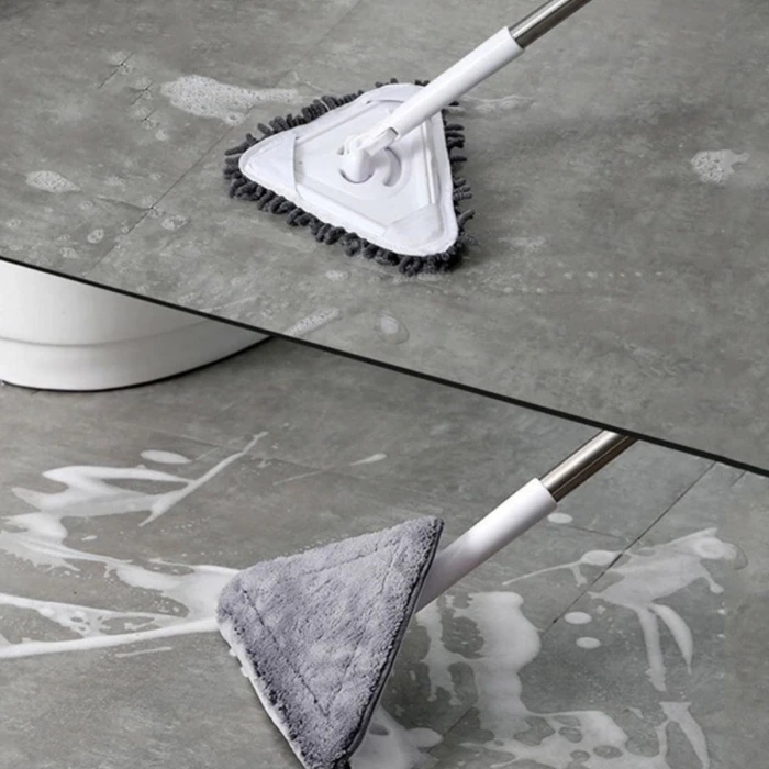 İpek Yıldızı® Teleskopik Saplı 150 cm Üçgen Mop Cam Duvar Tavan Fayans Parke Temizleyici Mop