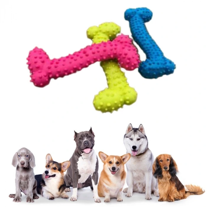 İpek Yıldızı® Tiny Kemik Oyuncağı Tırtıklı Yüzey Küçük Kemik Plastik Köpek Oyuncağı