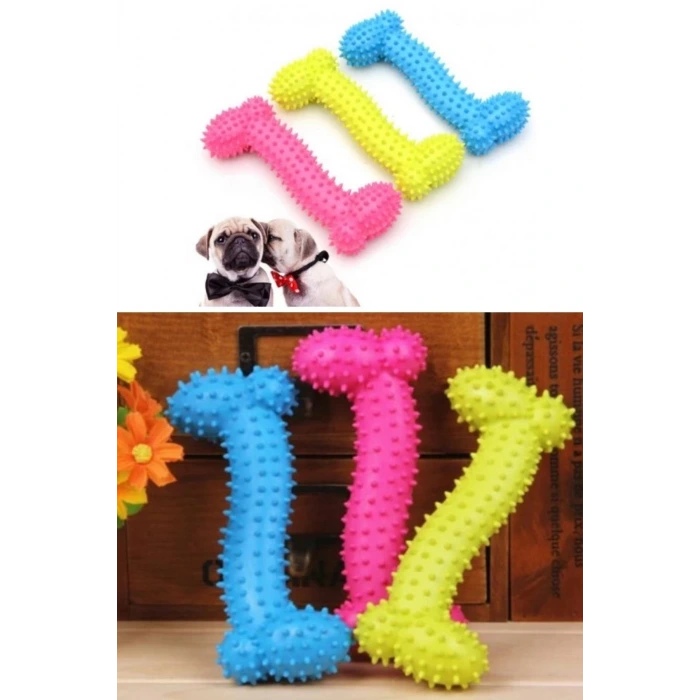 İpek Yıldızı® Tiny Kemik Oyuncağı Tırtıklı Yüzey Küçük Kemik Plastik Köpek Oyuncağı