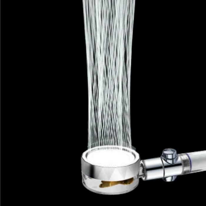 İpek Yıldızı® Turbo Pervaneli ve Filtreli Su Tasarruflu 360 Derece Dönebilen Tazyikli Duş Başlığı