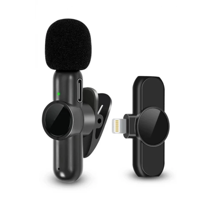 İpek Yıldızı® Type C Uyumlu İphone Dönüştürücülü Kablosuz Yaka Mikrofonu Android ve İphone Uyumlu Mini Mikrofon