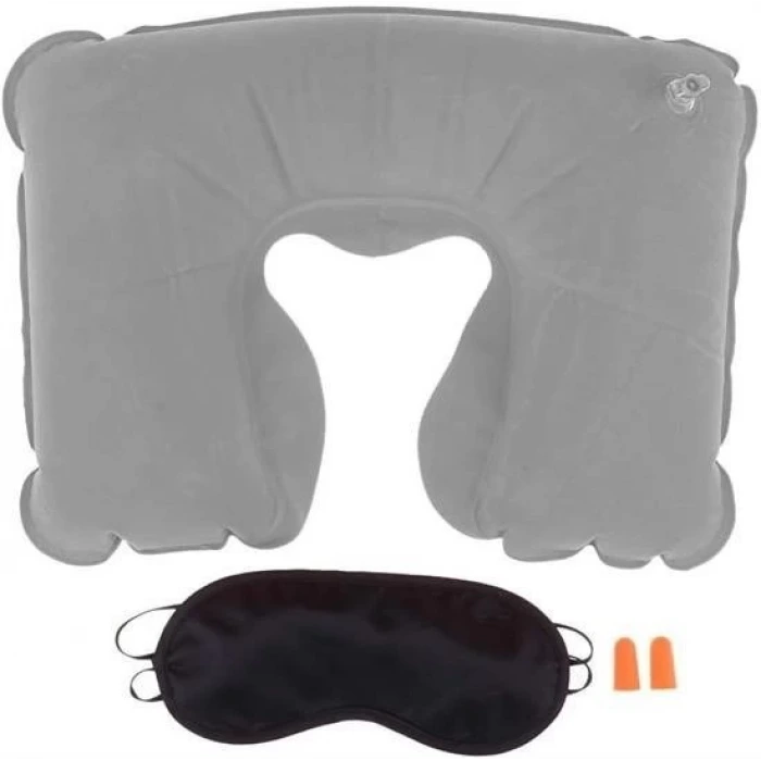 İpek Yıldızı® Üçlü Seyahat Seti Şişme Yastık Göz Bandı Kulak Tıkacı