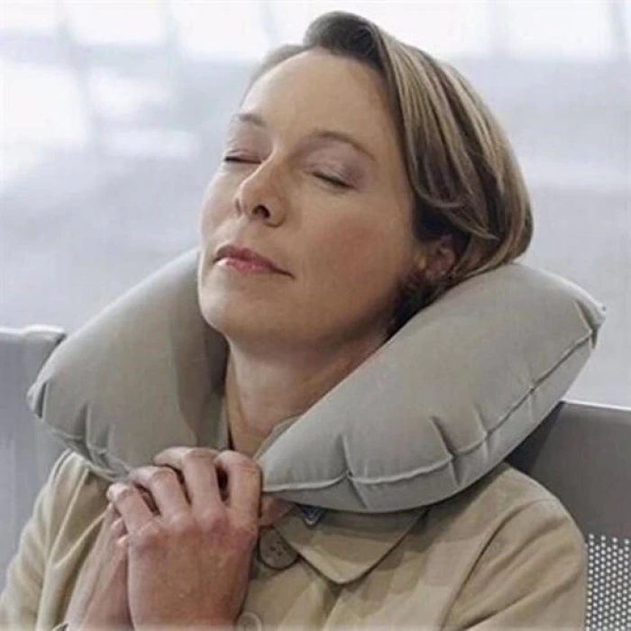 İpek Yıldızı® Üçlü Seyahat Seti Şişme Yastık Göz Bandı Kulak Tıkacı