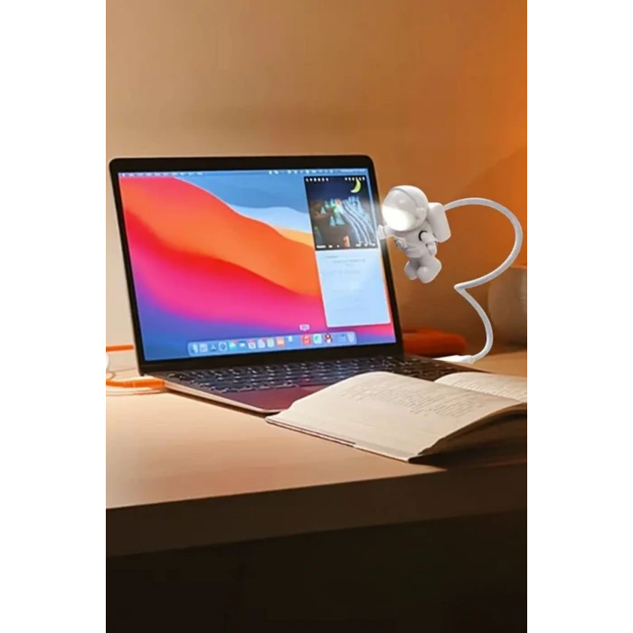 İpek Yıldızı® USB Astronot Gece Lambası, Masa Lambası, Kitap Okuma Lambası Işığı