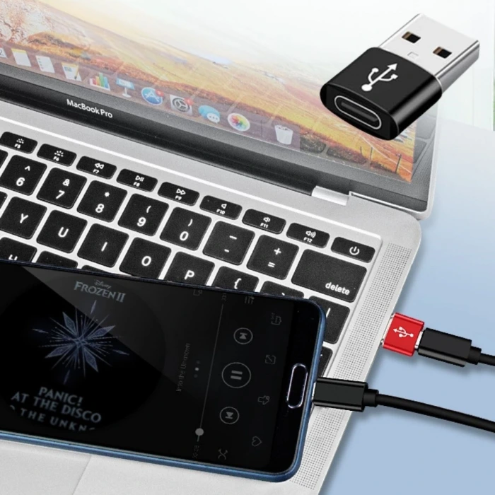 İpek Yıldızı® USBden TYPE-C ye Dönüştürücü Adaptör Veri Aktarımı Sağlayıcı Şarj Data Çevirici