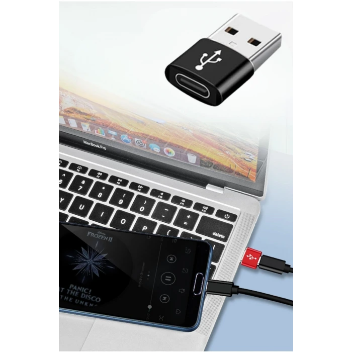 İpek Yıldızı® USBden TYPE-C ye Dönüştürücü Adaptör Veri Aktarımı Sağlayıcı Şarj Data Çevirici
