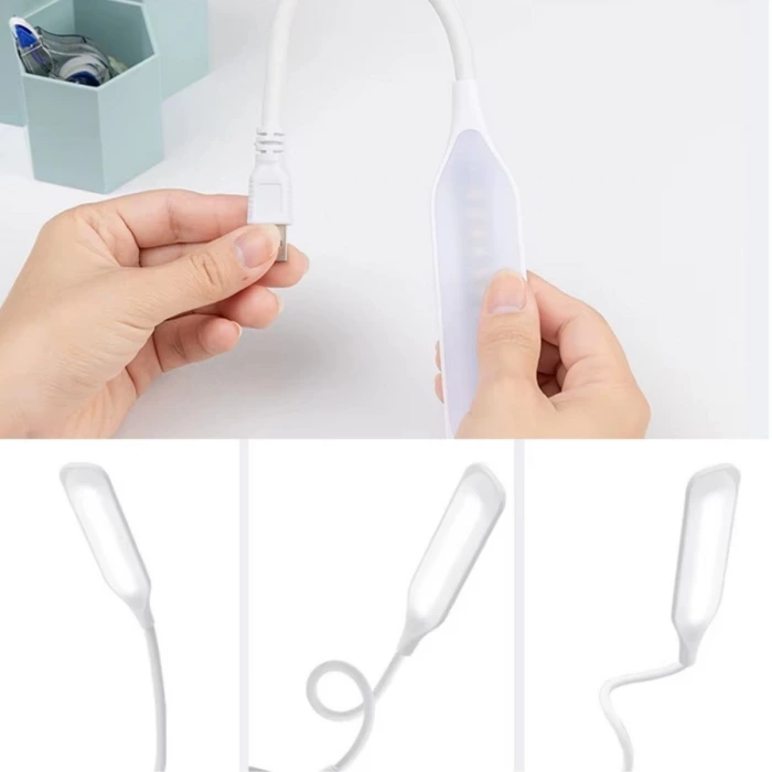 İpek Yıldızı® USB Girişli 14 Ledli 3 Kademeli Dokunmatik Masa/Kitap Okuma Lambası Ledi Beyaz