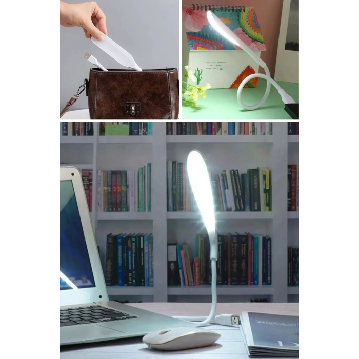 İpek Yıldızı® USB Girişli 14 Ledli 3 Kademeli Dokunmatik Masa/Kitap Okuma Lambası Ledi Beyaz