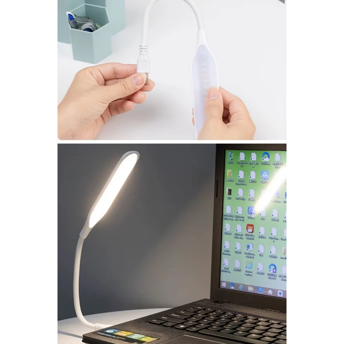 İpek Yıldızı® USB Girişli 14 Ledli 3 Kademeli Dokunmatik Masa/Kitap Okuma Lambası Ledi Beyaz