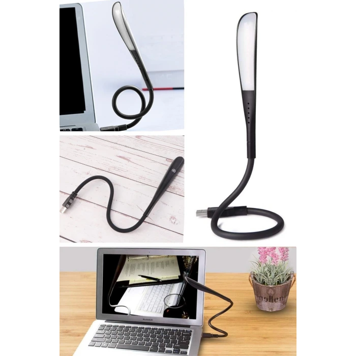 İpek Yıldızı® USB Girişli 14 Ledli 3 Kademeli Dokunmatik Masa/Kitap Okuma Lambası Ledi Siyah