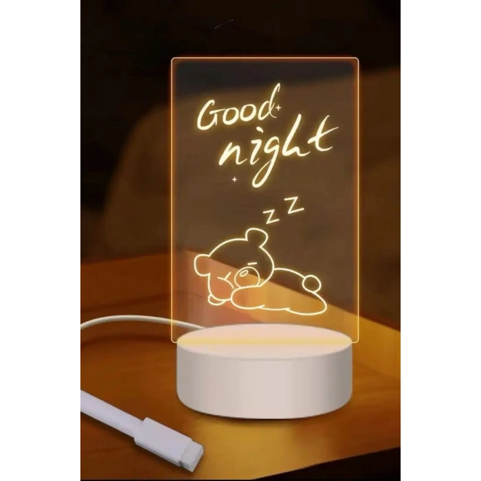 İpek Yıldızı® USB Kablolu Işıklı Kendiliğinden Beyaz Kalemli-Silgili Kreatif 3D Görselleştirme LED Lambası