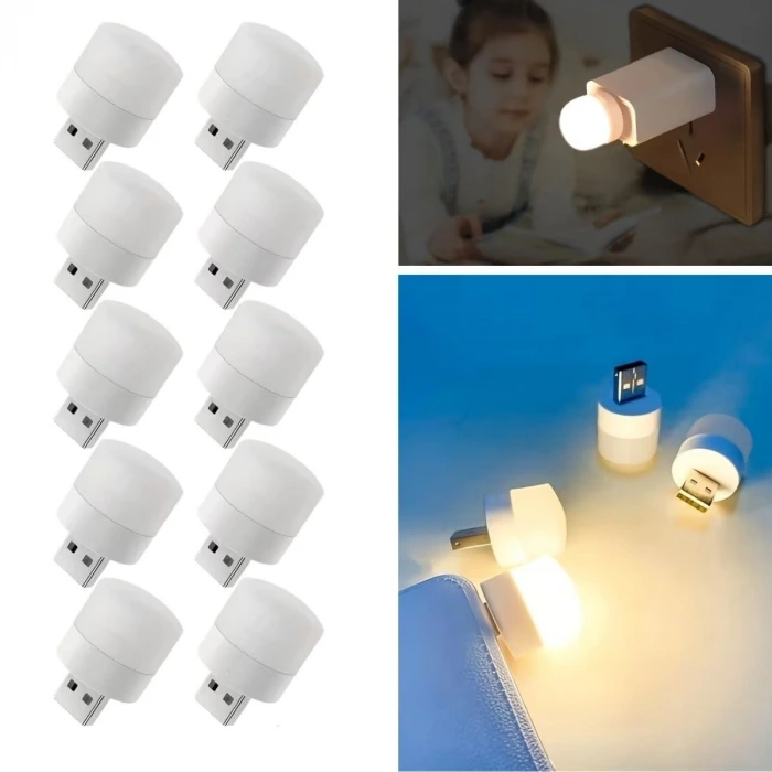 İpek Yıldızı® USB Mini Top LED 10’lu Aydınlatma Seti – Sıcak Renkli Gece Lambası, Enerji Tasarruflu Mikro LED Işıklar