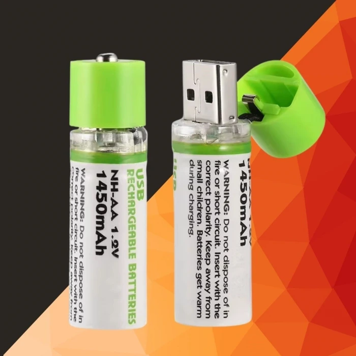 İpek Yıldızı® USB Şarjlı 1450mAh AA 1.2V Lityum Kalem Pil – 2’li Set, Tekrar Şarj Edilebilir Uzun Ömürlü Dönüştürülebilir Batarya