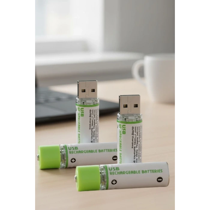 İpek Yıldızı® USB Şarjlı 1450mAh AA 1.2V Lityum Kalem Pil – 4lü Set, Tekrar Şarj Edilebilir Uzun Ömürlü Dönüştürülebilir Batarya