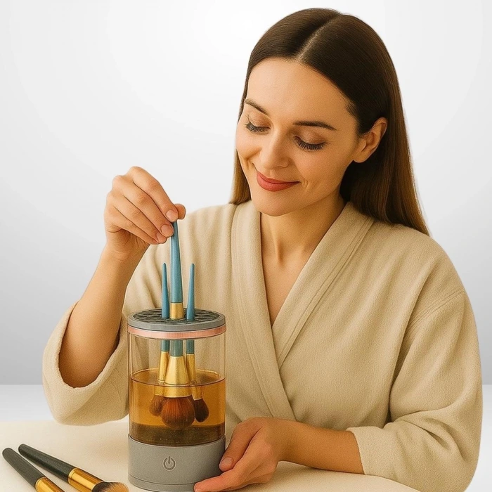 İpek Yıldızı® USB Şarjlı Makyaj Fırçası Temizleyici Aparat Hızlı Kurutmalı, Çok Yönlü Fırça Temizleyici