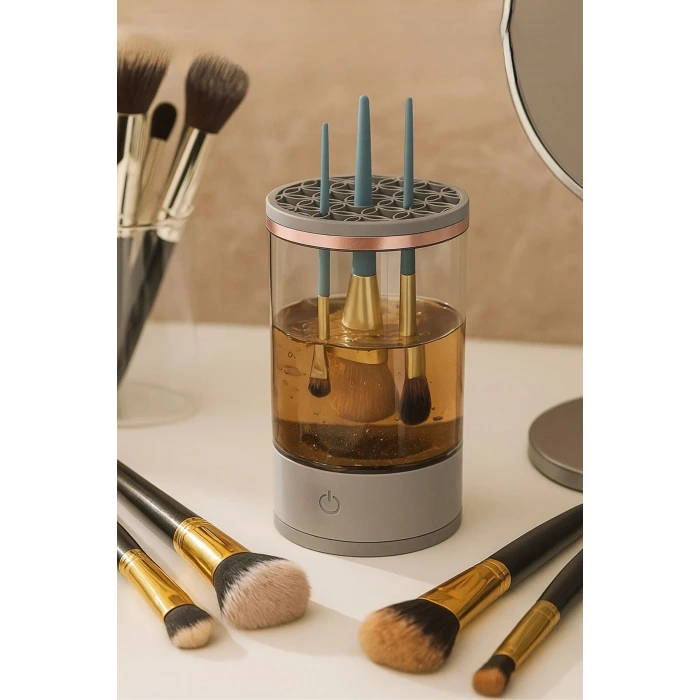 İpek Yıldızı® USB Şarjlı Makyaj Fırçası Temizleyici Aparat Hızlı Kurutmalı, Çok Yönlü Fırça Temizleyici