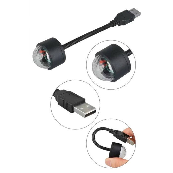 İpek Yıldızı® USB Sese Duyarlı 8 Farklı Mod Işıklı LED Atmosfer Işığı – Ambiyans Aydınlatması