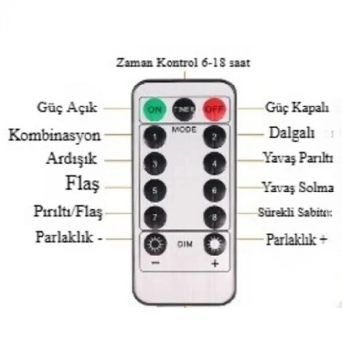 İpek Yıldızı® Uzaktan Kumandalı LED Perdeye Takılabilen Kancalı Işık Usb 3x3 Metre Peri Perde LED