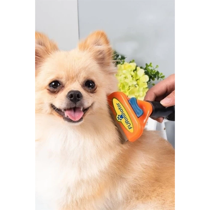 İpek Yıldızı® Uzun Tüylü Köpekler İçin Kolay Tarama Fırçası Temizlenebilir Çelik Tarak Tüy Toplayıcı Mediu