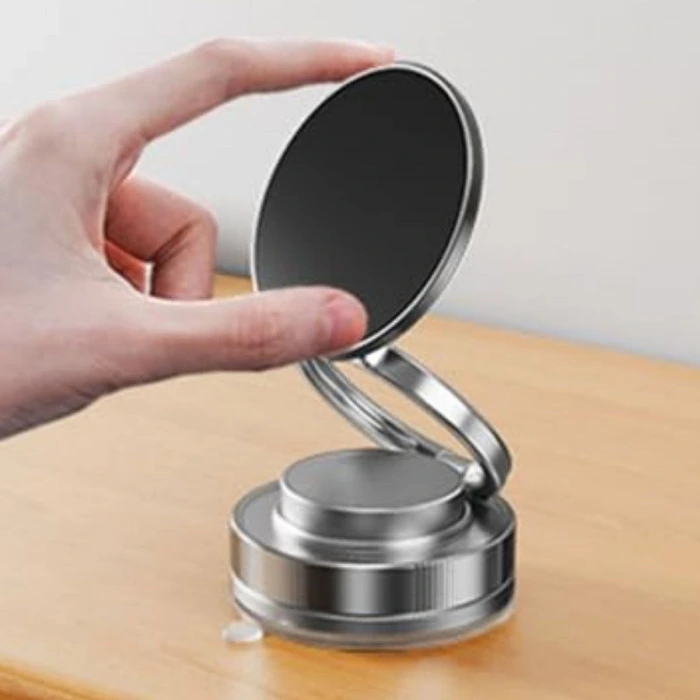 İpek Yıldızı® Vakumlu Manyetik Telefon Tutucu – Güçlü Vakum 360° Döner Araç İçi Telefon Standı, Ultra Sabit Manyetik Destekli Mobil Cihaz Aparatı