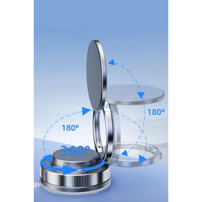 İpek Yıldızı® Vakumlu Manyetik Telefon Tutucu – Güçlü Vakum 360° Döner Araç İçi Telefon Standı, Ultra Sabit Manyetik Destekli Mobil Cihaz Aparatı