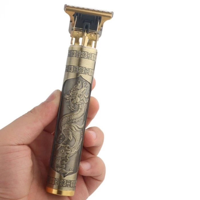 İpek Yıldızı® Vintage Görünümlü Güçlü 4 Farklı Başlıklı USB ŞarjlI Manuel Tıraş Makinası