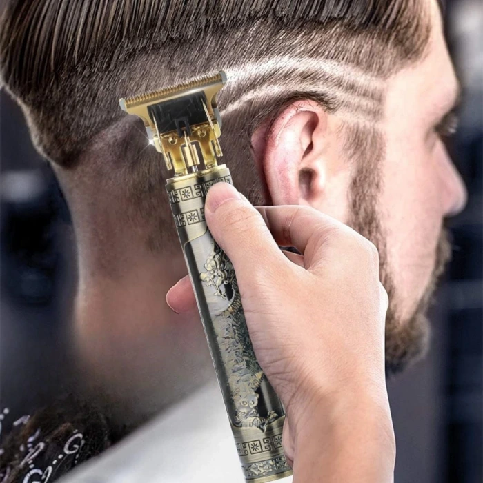 İpek Yıldızı® Vintage Görünümlü Güçlü 4 Farklı Başlıklı USB ŞarjlI Manuel Tıraş Makinası