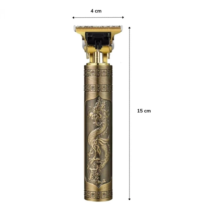İpek Yıldızı® Vintage Görünümlü Güçlü 4 Farklı Başlıklı USB ŞarjlI Manuel Tıraş Makinası