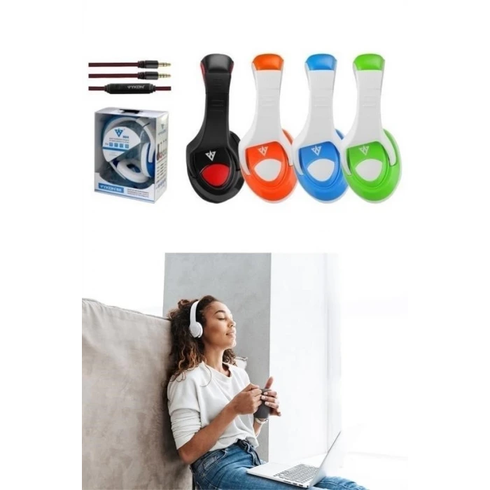 İpek Yıldızı® Vykon MQ4440mm Sürücülü Mikrofonlu Bilgisayar Kulaklığı Jak Girişli