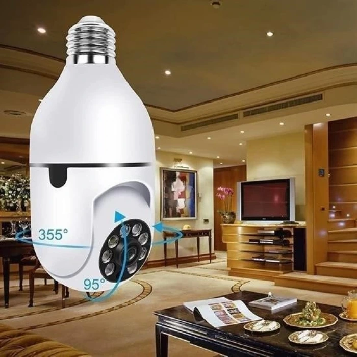 İpek Yıldızı® WiFi 360 Panoramik Ampul Kamera Gece Görüş Ses Akıllı Hareket Algılayıcı