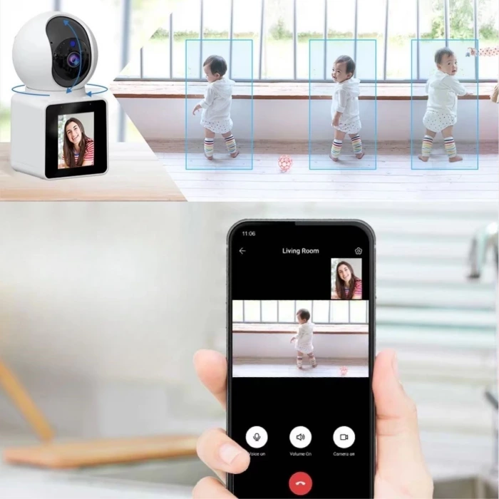İpek Yıldızı®  Wifi Bağlantılı Görüntülü Görüşme Sağlayabilen Ev Tipi Güvenlik Kamerası
