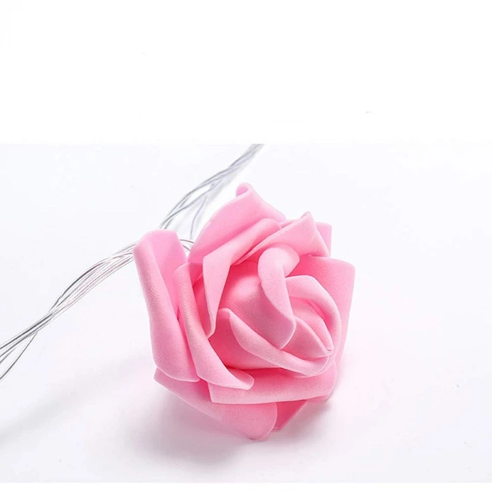 İpek Yıldızı® Yapay Gül Tasarımlı Dekoratif Led Işık Gül Detaylı Led Işık Pilli (20 Gül)