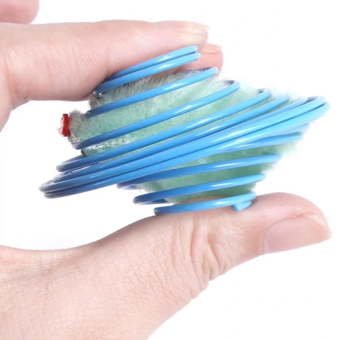 İpek Yıldızı® Yaylı Metal Fareli Kafes Kedi Oyun Topu Sıçrayan Spiral Kedi Topu