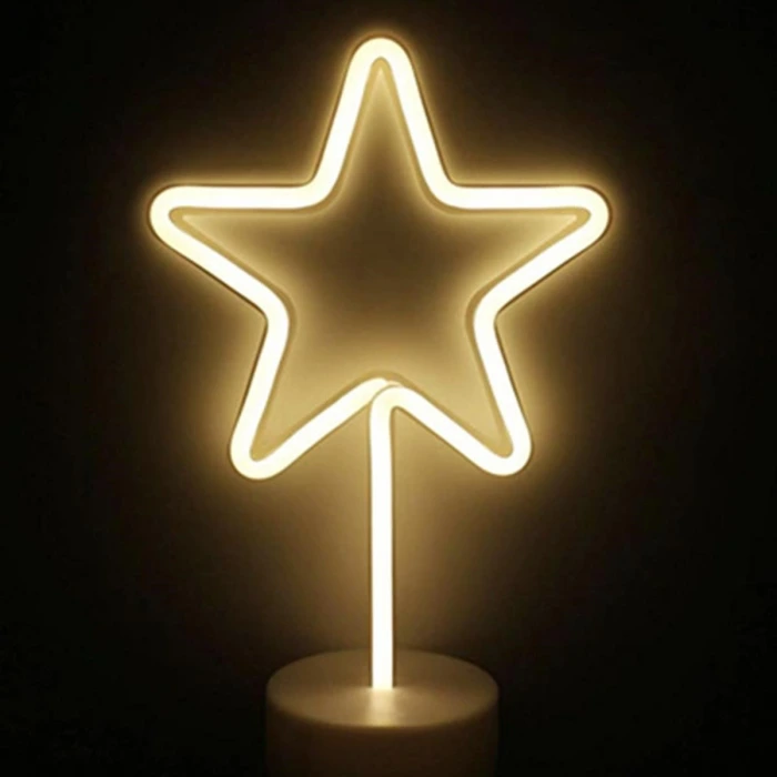 İpek Yıldızı® Yıldız Tasarımlı Neon Led Masa Ve Gece Lambası Dekoratif Işık