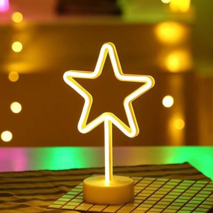 İpek Yıldızı® Yıldız Tasarımlı Neon Led Masa Ve Gece Lambası Dekoratif Işık