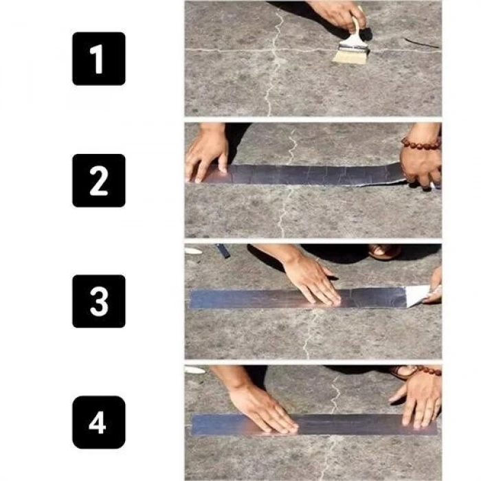 İpek Yıldızı Yüksek Sıcaklık Dayanan Su Geçirmez Çatı Boru Duvar Çatlak Yapışkan Bant Folyo 5 mt x 10 cm