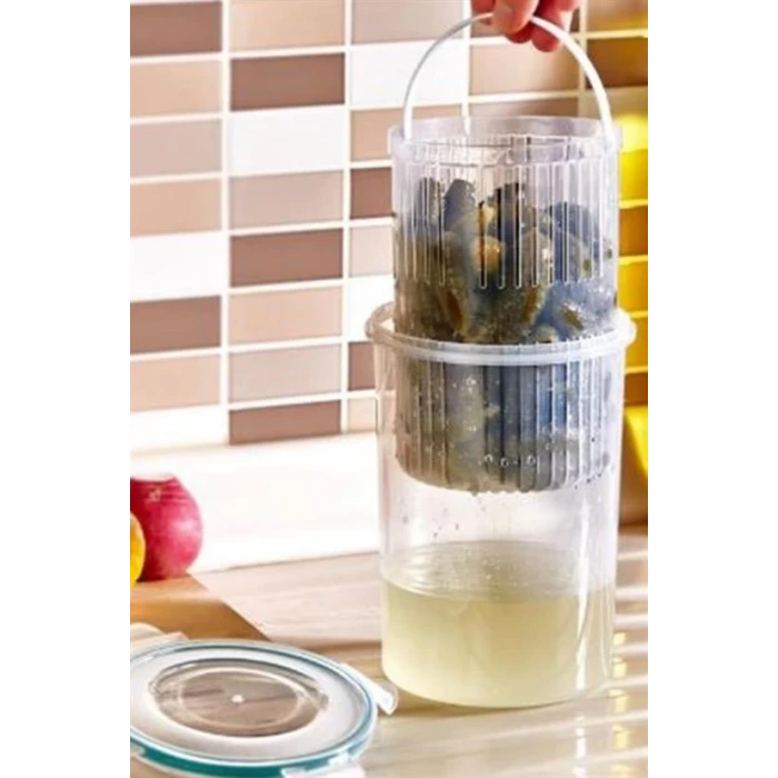 İpek Yıldızı® Zeytin Turşu Sebze Yıkama Kutusu Klipsli Kapaklı Saklama Kabı