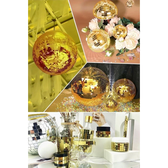 İpek Yıldızı®1 Metre Uzunluğunda Gold Renk Aynalı Mozaik Taşlı Dekor Bandı 4 cm x 1 mt