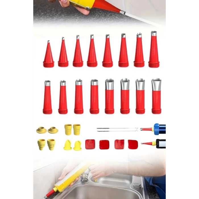 İpek Yıldızı®30 Parça Silikon Kalafat Mastik Alet Seti Mastik Ucu