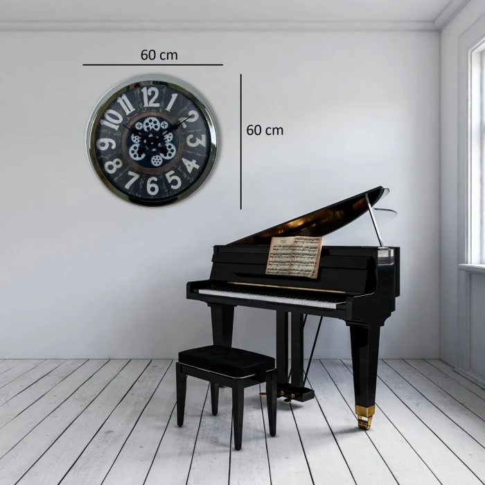 Iron Legacy Krom 60 Cm Çarklı Duvar Saati