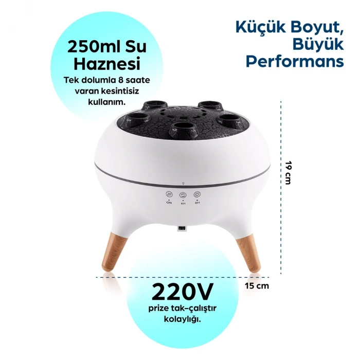 Jellyfish Ultrasonik Hava Nemlendirici – Deniz Anası Tasarımlı, Kumandalı, LED Işıklı ve Sese Duyarlı Ritim Modlu Buhar Makinesi