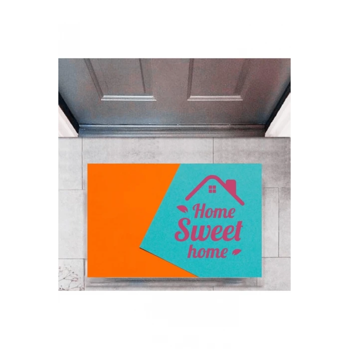 Kapı Önü Paspası Dekoratif Dijital Baskı Home Sweet Home P-2329