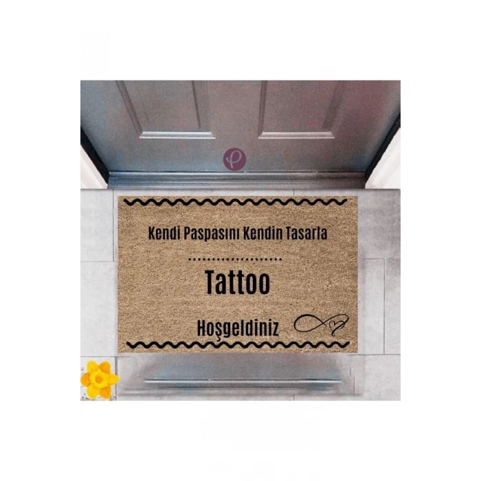 Kapı Önü Paspası Dekoratif Dijital Baskı Tattoo P-2558