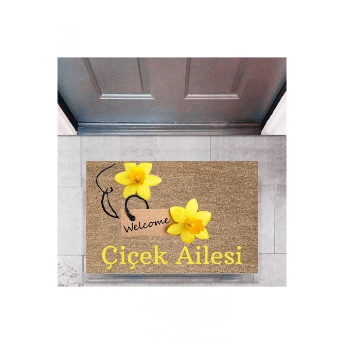 Kapı Önü Paspası Dekoratif Dijital Baskı Welcome P-2462