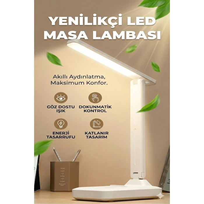 Katlanabilir Dokunmatik Kontrollü Göz Dostu Akıllı LED Masa Lambası – Enerji Tasarruflu