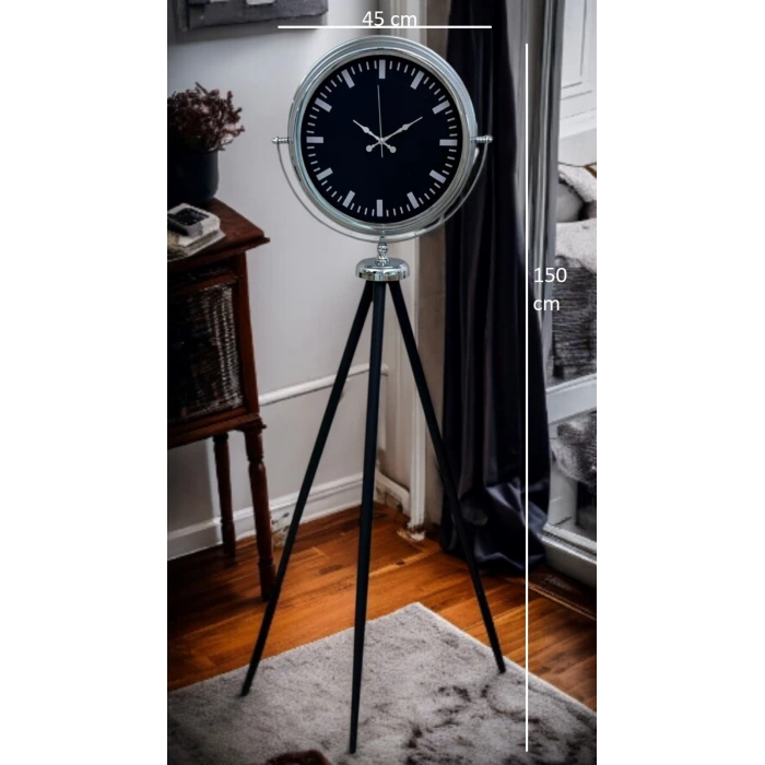 Krom Prime Modern Tripod Ayaklı Saat
