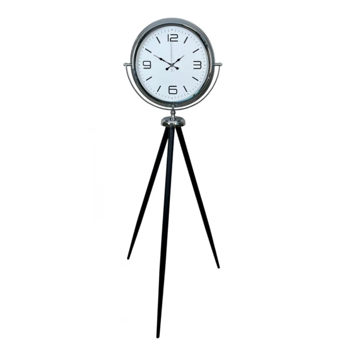 Krom Sade & Şık Tripod Ayaklı Saat