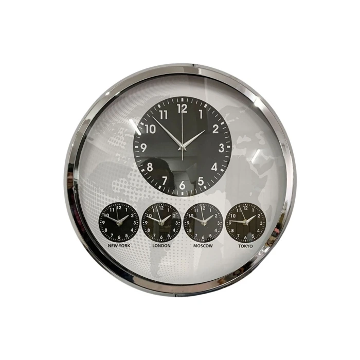 Krom Şık 52 Cm Dünya Saati