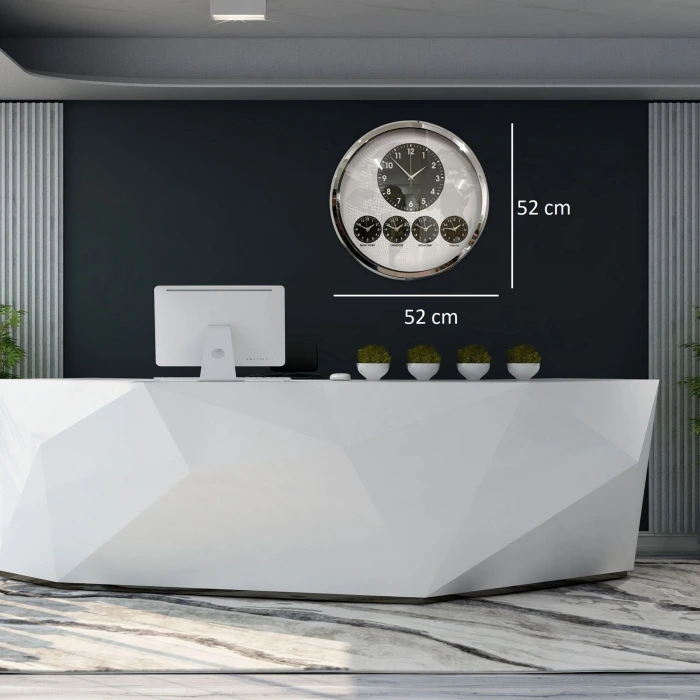 Krom Şık 52 Cm Dünya Saati